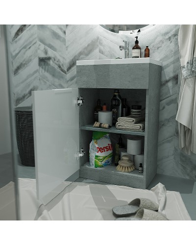 Тумба с раковиной 1MarKa Revo 50H У99085 Бетон светло-серый