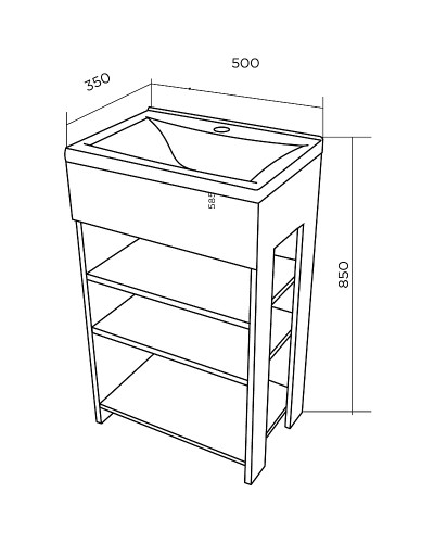 Тумба с раковиной 1MarKa Revo 50H У98621 Дуб сонома