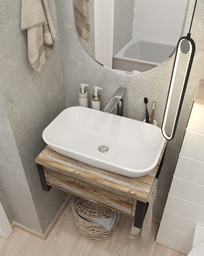 Тумба под раковину 1MarKa Grunge Loft 60П Ц0000001579 подвесная Дуб намибия