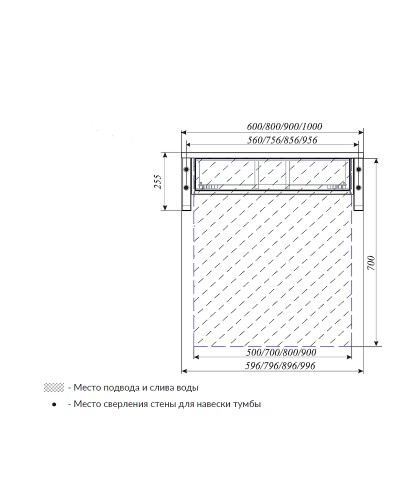 Тумба под раковину 1MarKa Grunge Loft 60П Ц0000001579 подвесная Дуб намибия