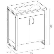 Тумба под раковину 1MarKa Grunge Loft 70Н Ц0000008499 Дуб вотан