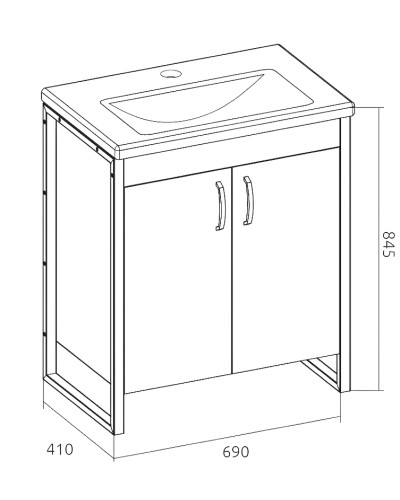 Тумба под раковину 1MarKa Grunge Loft 70Н Ц0000008499 Дуб вотан