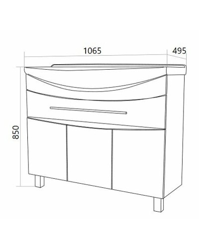 Тумба под раковину 1MarKa Lina Classic New 105Н У94491 Белый глянец