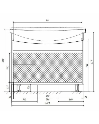Тумба под раковину 1MarKa Lina Classic New 105Н У94491 Белый глянец