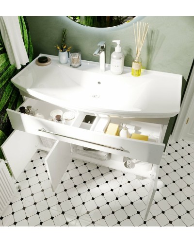 Тумба под раковину 1MarKa Lina New 105Н У94492 Белый глянец