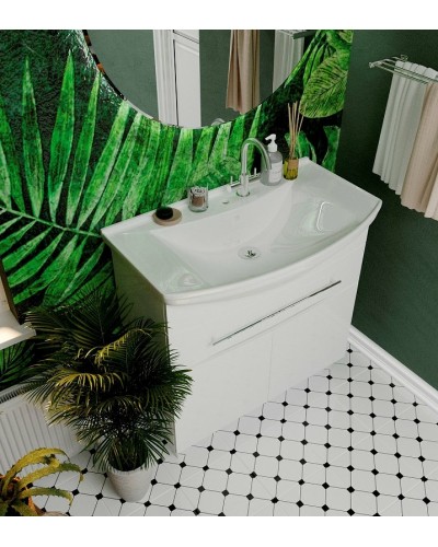 Тумба под раковину 1MarKa Lina New 85Н У94493 Белый глянец