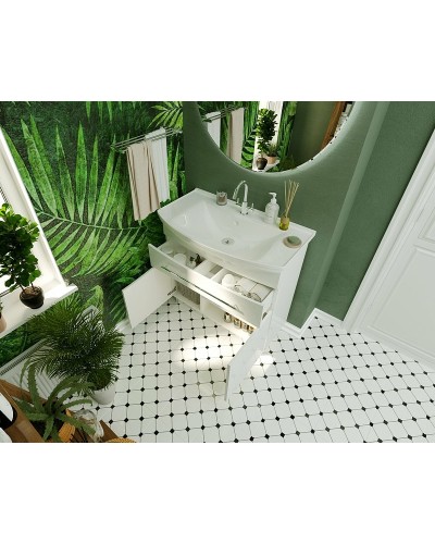 Тумба под раковину 1MarKa Lina New 85Н У94493 Белый глянец