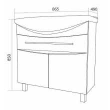 Тумба под раковину 1MarKa Lina New 85Н У94493 Белый глянец