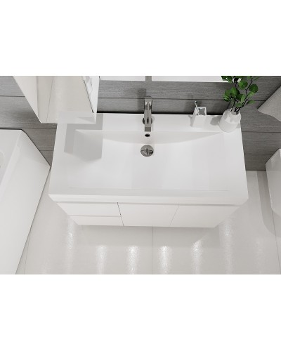 Тумба под раковину 1MarKa Cube 100Н У79527 Белый глянец