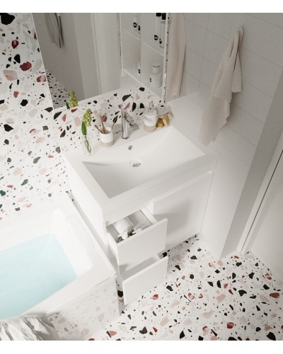 Тумба под раковину 1MarKa Cube 75Н У79532 Белый глянец