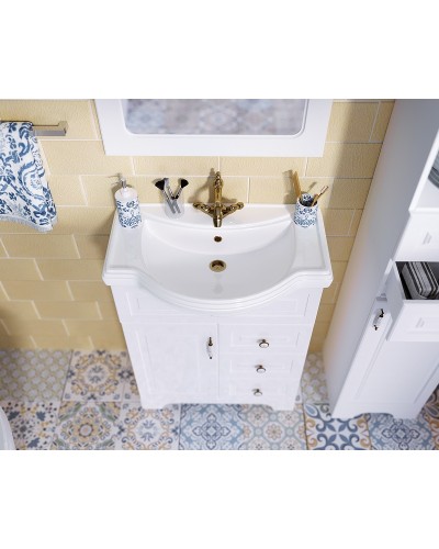 Тумба под раковину 1MarKa Прованс New 65Н У94488 Белый глянец