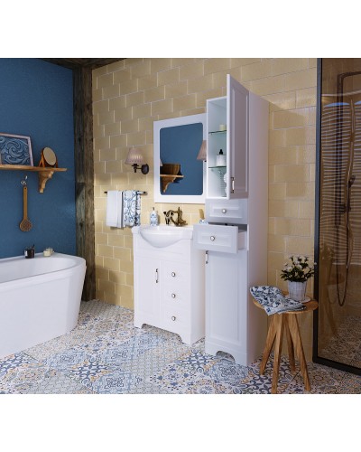 Тумба под раковину 1MarKa Прованс New 65Н У94488 Белый глянец