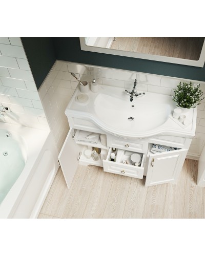 Тумба под раковину 1MarKa Прованс New 80Н У94490 Белый глянец