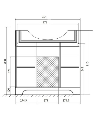 Тумба под раковину 1MarKa Прованс New 80Н У94490 Белый глянец