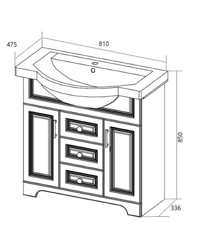 Тумба под раковину 1MarKa Прованс New 80Н У94490 Белый глянец