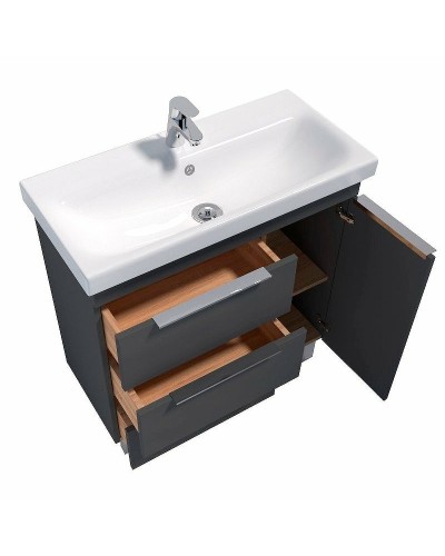 Тумба под раковину 1MarKa Gaula 80Н У92546 Графит матовый