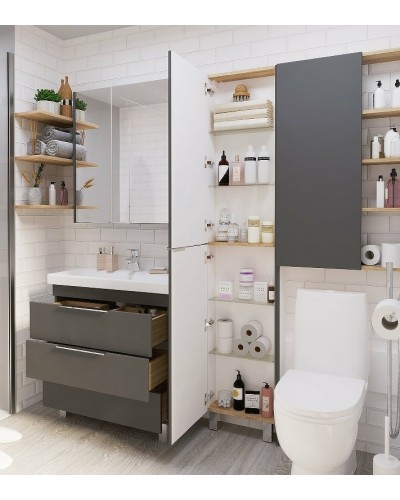 Тумба под раковину 1MarKa Gaula 60Н У92545 Графит матовый