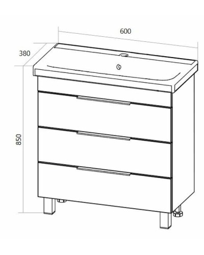 Тумба под раковину 1MarKa Gaula 60Н У92545 Графит матовый
