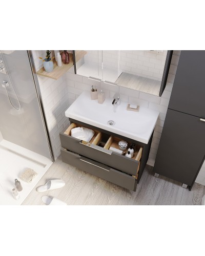 Тумба под раковину 1MarKa Gaula 80Н У92547 Графит матовый