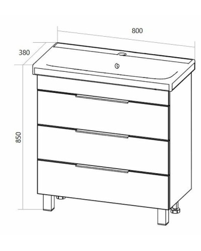 Тумба под раковину 1MarKa Gaula 80Н У92517 White