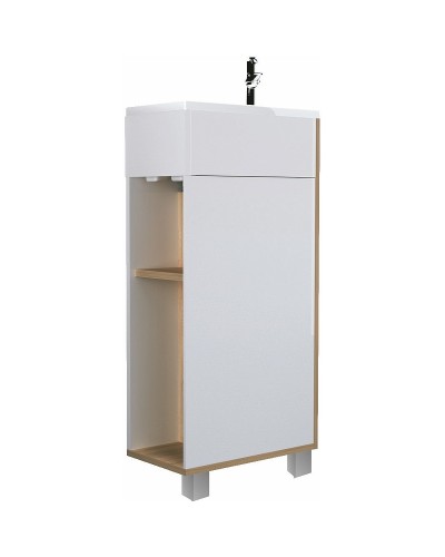 Тумба с раковиной 1MarKa Laura 40Н R У85931 Дуб сонома Белый глянец