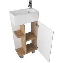 Тумба с раковиной 1MarKa Laura 40Н R У85931 Дуб сонома Белый глянец