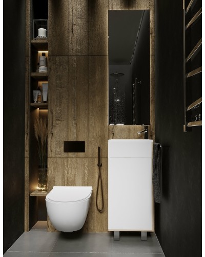 Тумба с раковиной 1MarKa Laura 40Н R У85931 Дуб сонома Белый глянец