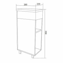 Тумба с раковиной 1MarKa Laura 40Н R У85931 Дуб сонома Белый глянец