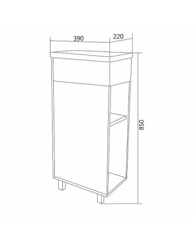 Тумба с раковиной 1MarKa Laura 40Н R У85931 Дуб сонома Белый глянец