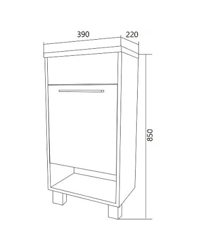 Тумба с раковиной 1MarKa Lira 40Н R У85920 Белый глянец