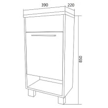Тумба с раковиной 1MarKa Lira 40Н R У85923 Дуб сонома Белый глянец
