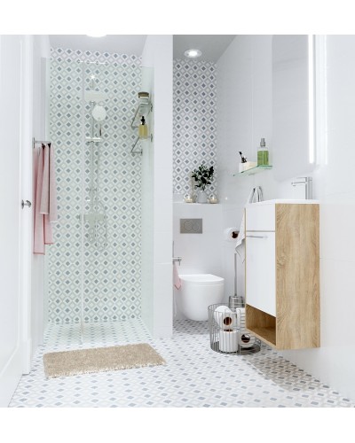 Тумба с раковиной 1MarKa Lira 40П R У85919 подвесная Дуб сонома Белый глянец