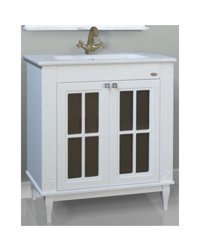 Тумба с раковиной белый глянец 78 см Atoll Милана