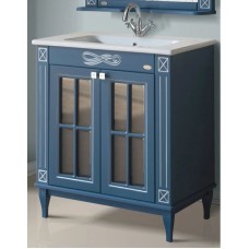 Тумба с раковиной синий серебряная патина 78 см Atoll Милана