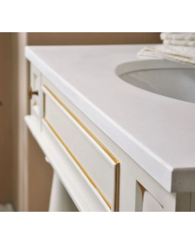 Тумба с раковиной слоновая кость золотая патина 95 см Atoll Джулия