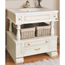 Тумба с раковиной слоновая кость золотая патина 95 см Atoll Джулия