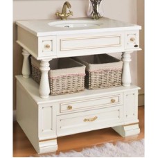 Тумба с раковиной слоновая кость золотая патина 95 см Atoll Джулия