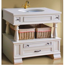 Тумба с раковиной слоновая кость серебряная патина 95 см Atoll Джулия