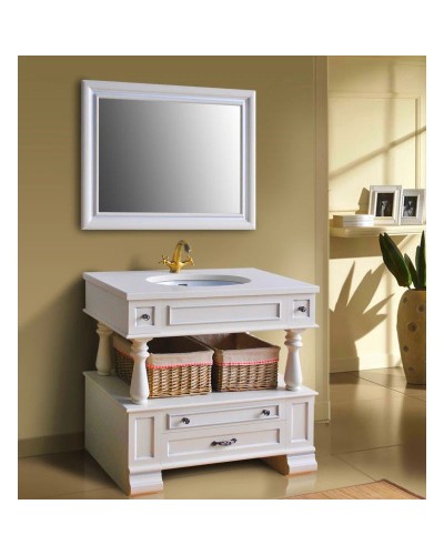 Тумба с раковиной слоновая кость серебряная патина 95 см Atoll Джулия