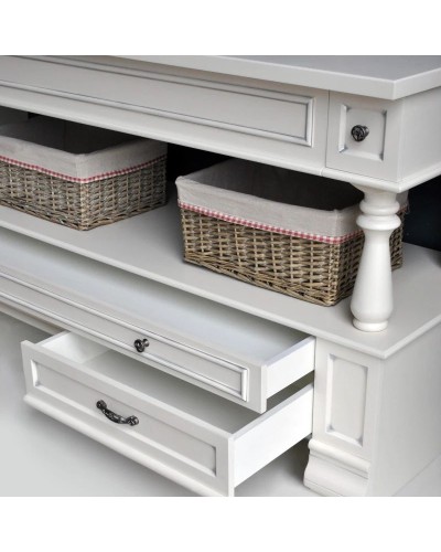 Тумба с раковиной слоновая кость серебряная патина 157,4 см Atoll Джулия