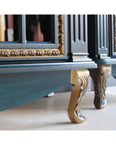 Тумба с раковиной аквамарин золотая патина 88 см Atoll Венеция