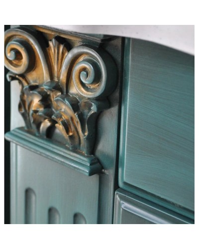 Тумба с раковиной аквамарин золотая патина 88 см Atoll Венеция