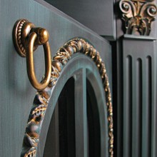 Тумба с раковиной аквамарин золотая патина 88 см Atoll Венеция