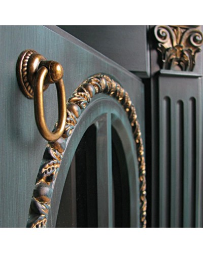 Тумба с раковиной аквамарин золотая патина 88 см Atoll Венеция