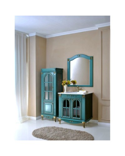 Тумба с раковиной аквамарин золотая патина 88 см Atoll Венеция