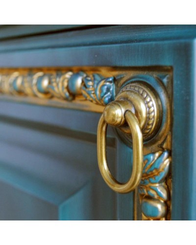 Тумба с раковиной аквамарин золотая патина 88 см Atoll Венеция