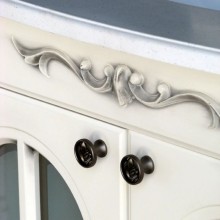 Тумба с раковиной слоновая кость серебряная патина 88 см Atoll Венеция