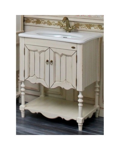 Тумба с раковиной слоновая кость состаренная 75 см Atoll Флоренция