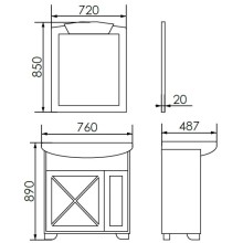Тумба с раковиной белый матовый 76 см Atoll Палермо PALERMO76TWMAT/ST