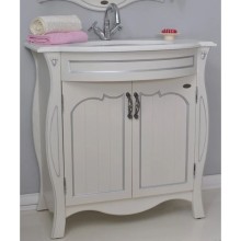 Тумба с раковиной слоновая кость серебряная патина 86 см Atoll Ривьера